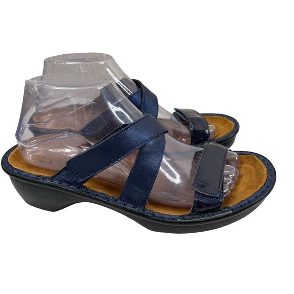 Naot Shoes - Naot Women's Quito Wedge Leather Blue Sandal Strappy Sz 8.5